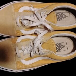 Vans Women's Bright Yellow and White Athletic Shoes